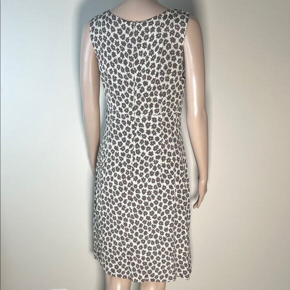 Kenar Feminine Floral Sheath Dress Brown Cream Sleeveless Lined Sz 6 - Picture 2 of 9